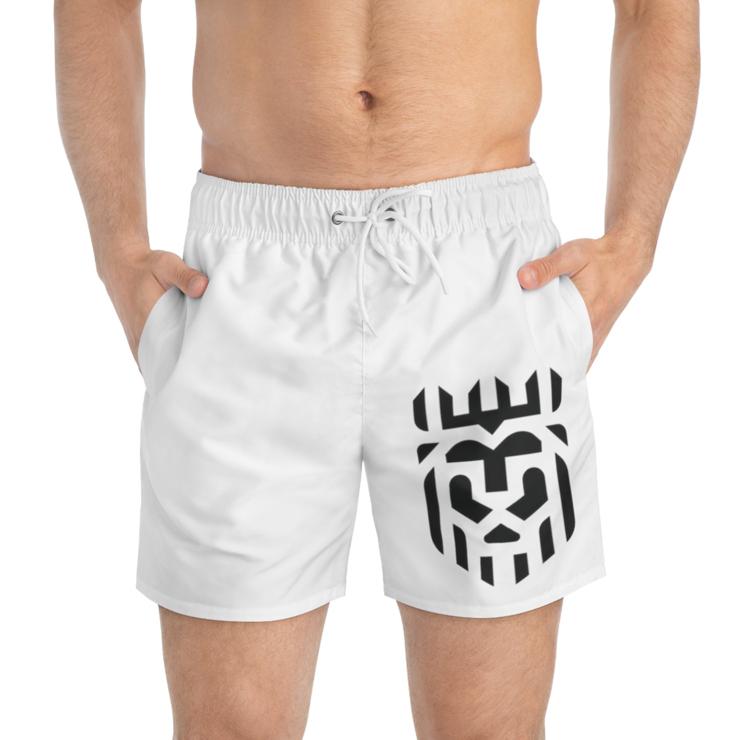 LEO LUX Brilliant White Swim Shorts